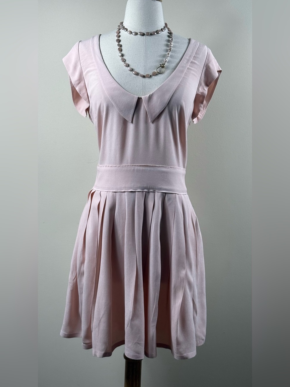 RED Valentino NWT Blush Pink Drop Waist Pleated Dress 6